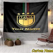 Custom Name Italian Crest Tapestry Room Decoration Wall Hanging for Living Room Bedroom, dormitory, Birthday and Christmas gifts 180cmx230cm