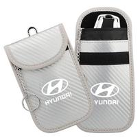 Car Key Case Signal Blocker Bag RFID Shielding Pocket For Hyundai Tucson Accent Elantra Santa fe Sonata I10 I20 I30 Azera Creta RR77 gray