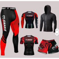 Venom Training Suit UFC Set Men Women Boxing Compression Shirts Muay Thai Gym 5pcs Kids 3XL 140 black