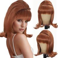 Synthetic A 14-inch Black vintage Period Women's Short Straight Wig with Flat Bangs Is Perfect for Everyday Holiday Parties 14inches&1pc brown