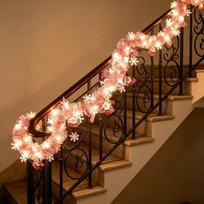 Santa Claus Furry Strips Christmas Garland Glowing Light Xmas Tree Pendant  Home Decor 5.7M Pink Santa