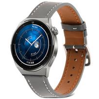 For Huawei Watch GT 3 Pro 22mm Plain Weave Genuine Leather Watch Band For Huawei Watch GT 3 Pro 22mm black