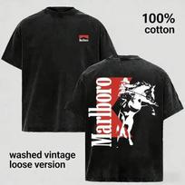 [Pagaminta JAV] Skalbtas vintažinis Marlboro džinsinis gobtuvas, M black