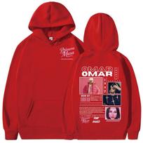 Omar Courtz Primera Musa Album Tour Merch Hoodies Men's Women Fashion Hooded Sweatshirts Hip Hop Oversized Pullovers Streetwear 2XL red