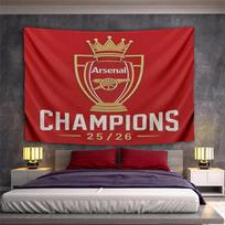 Arsenal Champions 25/26 Red Gold Crest Design Patterned tapestry for bedroom and living room home decor sofas 150x200cm(59x78in)