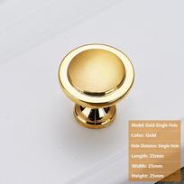 Virtuvės prabangios spintelės baldų furnitūra cinko lydinio stalčių rankenėlės durų rankenėlė durų rankenėlė spinta Gold-Single Hole