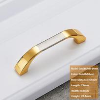 Virtuvės prabangios spintelės baldų furnitūra cinko lydinio stalčių rankenėlės durų rankenėlė durų rankenėlė spinta Gold&Silver-64mm