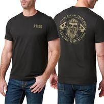 2025 Aukštos Kokybės JAV 5.11 Tactical Vyriški Marškinėliai Medvilniniai Su Spauda Apvalia Iškirpte Fitneso Treniruotė Marškinėliai Apvalia Iškirpte Trumpomis Rankovėmis XXXL black