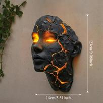 Broken Soul Wall Lamps, Broken Soul Wall Lamps, Creative Figurines, Luminous Resin Decorations, Sculptures, Home Decorations juoda