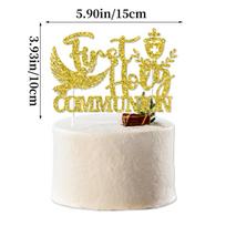Pirmosios Komunijos Maudynės Krikštas Kūdikio Gimtadienio Šventės Dekoravimas Auksinio Žiedadulkės Torto Papuošalas Individualus Pritaikymas Communion power strip 1 pack yellow