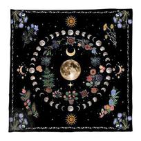 Tarot staltiesė Rūnų spėjimų stalo uždangalas Astrologijos orakulų stalo žaidimo kilimėlis Kvadratinė forma Švytuoklės altoriaus staltiesė C 75x75cm gray