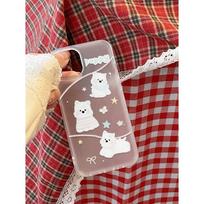 Cute Dog Apple iPhone Case 17 Pro Max/16/15/14/13 - Frosted Soft Shell iPhone 11 Pro Max gray