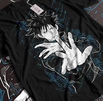 ANIME JUJUTSU KAISEN FUSHIGURO BLACK T SHIRT 150