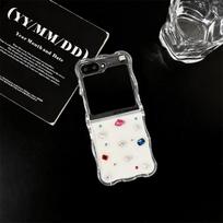 For Samsung Galaxy Z Flip 6 5 4 3 Case 3D Colorful Diamond Bracelet Wave Clear Shockproof Cover For Samsung Z Flip6 ZFlip6 For Z Flip 6 gray