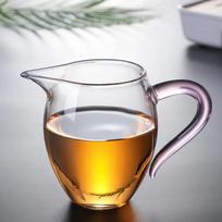 350 ml japoniško stiliaus stiklinis smailus arbatos puodelis Arbatos dozatorius Skaidrus karščiui atsparus stiklinis puodelis su rankena, rankomis pūstas Kung Fu Fair puodelis rožinė