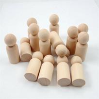 2Pieces 60*22Mm Wooden Humanoid Chess Pieces Board Game Accessories Wood Pawn For Board Games Dty Accessories beige
