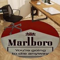 Marlboro Pattern Round Rug, Indoor/Outdoor Mat, for Picnic, Gameroom, Bedroom, Office, Living Room, Home Decor Carpet, Birthday Gift 120cmx120cm