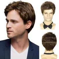 Hot-selling style men's wig full head cover, European and American men's cos daily wig beige