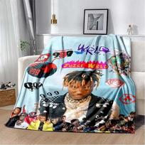 Album Rapper J-juice W-Wrld 999 Blanket 3D Flannel Blanket Soft Throw Art For Home Decor Bedroom Sofa Naps Picnic Gifts Present 80cmx120cm gray