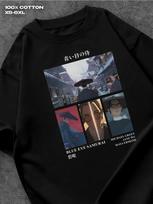 Blue Eyed Samurai Print T-shirt XXXL black