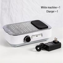 Wireless High-Power Rechargeable Nail Dust Collector with Hand Rest Pad for Salon Use White with Hand Rest (Cordless)