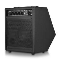 Elektroninis būgno garsiakalbis 25 W nešiojamasis BT praktinis būgno stiprintuvas, skirtas elektriniams būgnams, klaviatūra US Plug juoda
