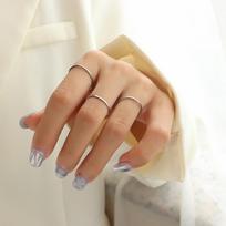 Korėjietiškas 18k aukso titano plieno minimalistinis žiedas moterims beige
