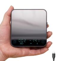MiiCoffee Mini Press Coffee Scale with Automatic Timer for Espresso and Drip Coffee, Aluminum Body & Glass Top gray