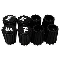 8 Pcs Tyre Tire Valve Stem Dust Caps Dustproof Wheel Air Valve Cover With VR VL HR HL Printing 8V1 US Schrader ABS black