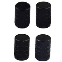 Aluminum Alloy Car Tubeless Wheel Tire Valve Dust Caps juoda