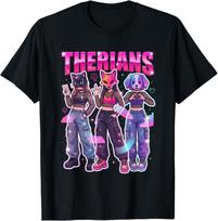 Therians Anime Girls Animal Masks Vaporwave Therian T-Shirt XL blue
