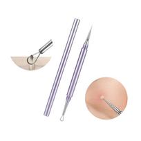 Blackhead Extractor Acne Removal Tool 2 In 1 Pore Cleaner Needle Set for Women Men Facial Skin Care A4 gray