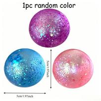 Squishy Glitter Maltose Stress Ball Squeeze Toy Soft Stress Relief Slow Rebound  Fidget Toy Anti Anxiety Gift For Sensory Toy purple