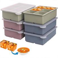 Silicone Ice Cube Tray with Lid for Soup and Heat-Resistant Portioning
