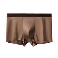 Plus Size Men's Spring and Summer Ice Silk Seamless Mulberry Silk Antibacterial Mid Waist Briefs 4XL