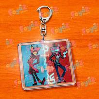 Cool Cartoon Chibi Alastor Vox Keychain Vox Fan Gift Vox Standee blue