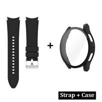 Klasikinis dėklas + apyrankė Samsung Galaxy Watch 4/5/6 40mm 44mm silikoninė apyrankė ekrano apsauga, skirta Samsung Watch 4 40mm 44mm dirželiui Galaxy Watch 5 44mm gray