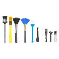 Dusting Brush Kit Notebook Key Gap Cleaning Tool 10 Unique Shapes and Sizes Dust Removal for Household Cleaning black