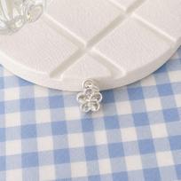 999 Sterling Silver Mini Star, Moon, and Cherry Blossom Charms Bracelet DIY Pendants gray