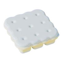 Biscuit-Shaped Ice Cube Tray with Lid Silicone Ice Mold for Fruit Ice Yogurt Coffee Ice Food Puree Freezer Safe Stackable Kitchen Gadget mėlyna