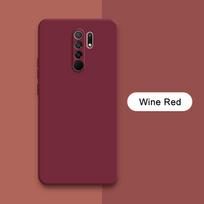 Kvadratinis skystas silikoninis dėklas, skirtas Xiaomi Redmi 9 9A 9C 9i 9T 9AT AT Activ Power Prime Sport NFC India Redmi9 minkštas smūgiams atsparus dangtelis Redmi 9 India vyno raudonos spalvos