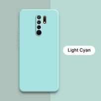Kvadratinis skystas silikoninis dėklas, skirtas Xiaomi Redmi 9 9A 9C 9i 9T 9AT AT Activ Power Prime Sport NFC India Redmi9 minkštas smūgiams atsparus dangtelis Redmi 9T šviesiai žydros spalvos