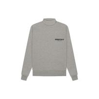 Fear of God Essentials SS22 Mockneck Fleece Sweatshirt With Velvet Logo Unisex Tops Dark-Oatmeal FOG-SS22-985 L white
