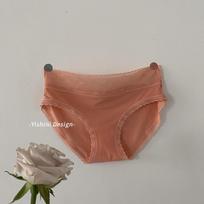 Summer Thin Ice Silk Underwear for Women Seamless Simple Solid Color Lace Briefs Edged Cotton Crotch Mid Waist Triangle Panties L