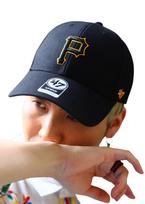 47 Brand Seven Major Black (Forty Brand) Cap, Hat, Pirates, MLB, League, B-MVP20WBV (02)