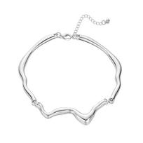 Hot-Selling European Geometric Liquid Metal Lava Necklace white