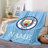 Custom Name Manchester City Crest blanket for Couch & Bed, Plush Cozy Fuzzy Blanket Super Soft & Warm Blankets for Fall and Winter. 0908266 80cmx120cm