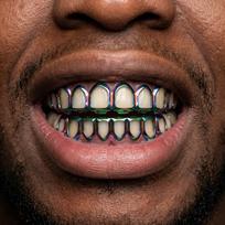 Gold-Plated Gradient Hip Hop Grillz for Unisex Christmas or Cosplay black