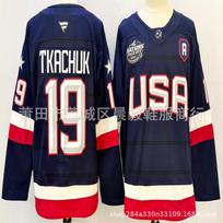 Mens Ice Hockey Jersey USA Team Custom Number 19 7 34 Embroidered Cotton Blend Performance Sportswear XXXL