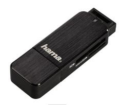 Hama kortelių skaitytuvas ALU BLACK USB 3.0 SD/mSD